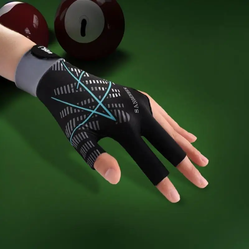 Professioneller Billard-Handschuh für Linkshänder, Silikon-Anti-Rutsch, Elastisch, Atmungsaktiv, 3-Finger-Snooker-Handschuh – Detail 2