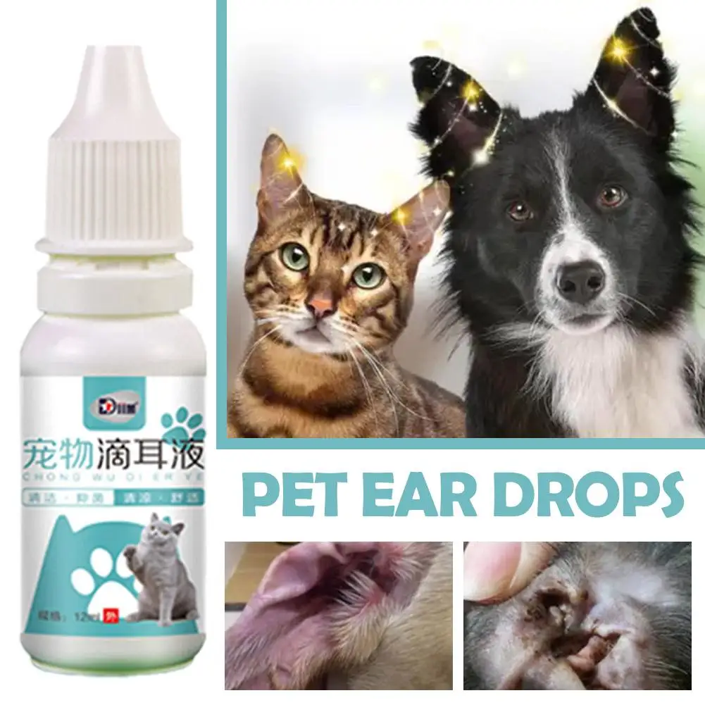 NEW High-end Cat Dog Ear Cleaner Yeast Mites Infectiones Odor Prevent Deodorant Soothing Ear Dog Drops Itching Removal Cont G3A5