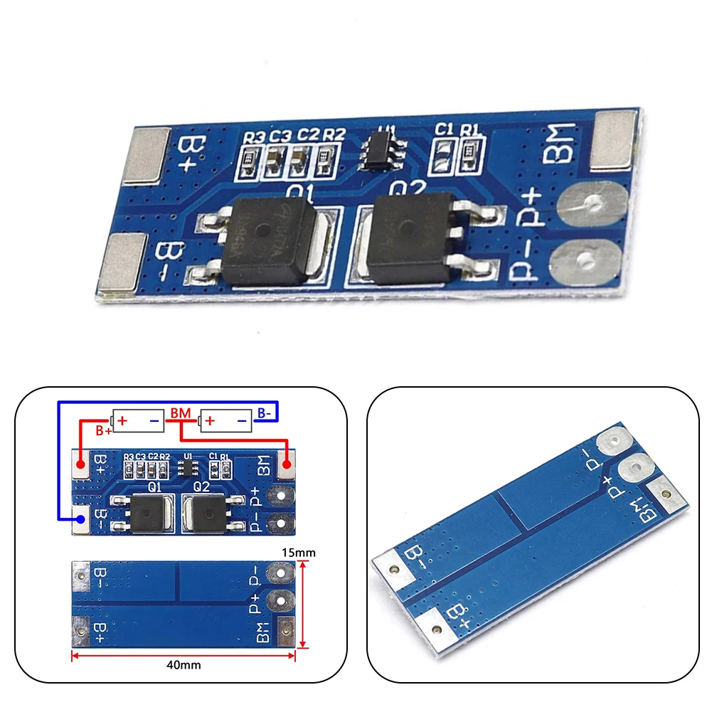 

1PC Charger Protection Board 2S 8A Li-ion Lithium Battery 7.4v 8.4V Charger Protection PCB Board Pcm Power Tool Batteries