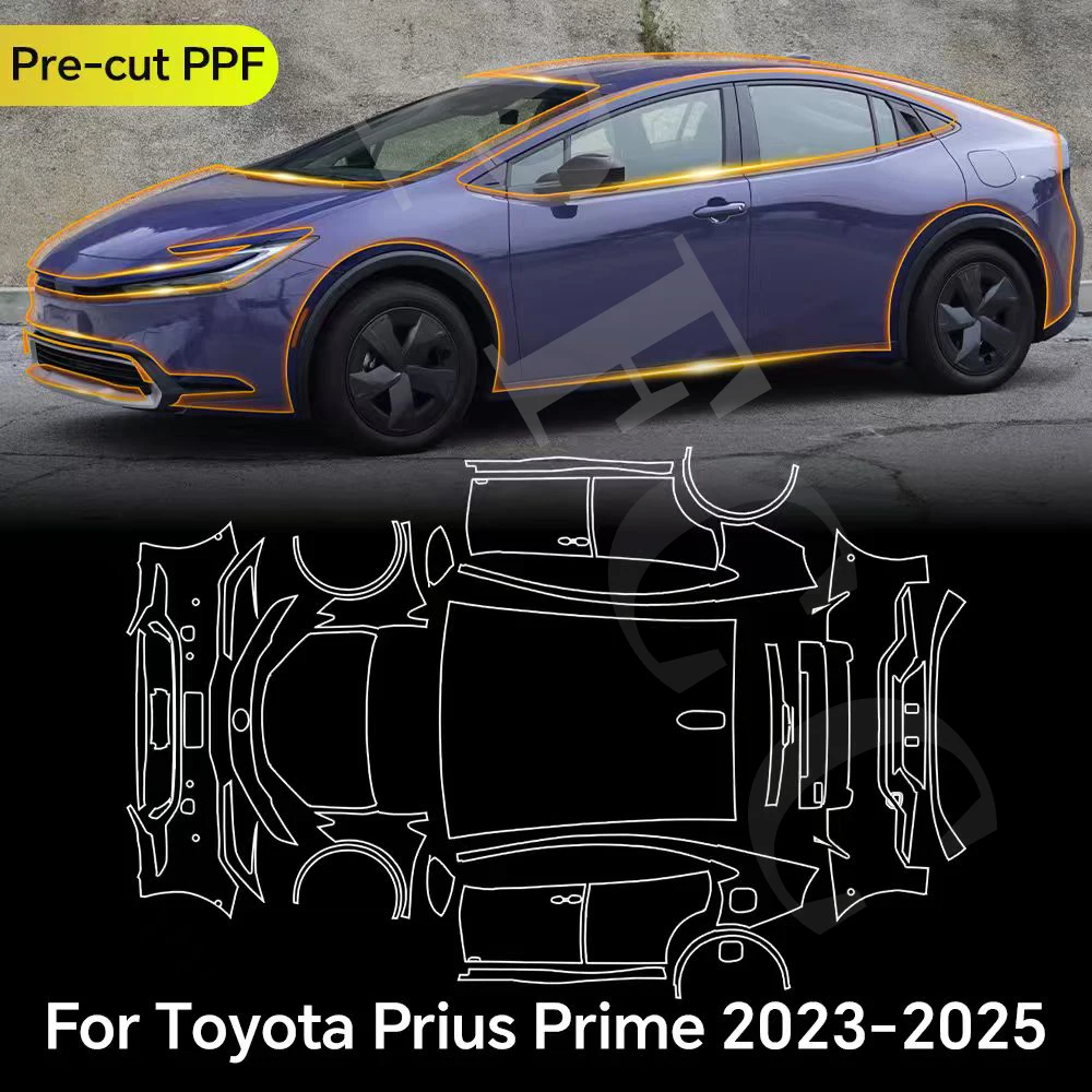 

Для Toyota Prius Prime 2023-2025 защитная пленка для краски из ТПУ, прозрачный бюстгальтер, кузов автомобиля, защита от царапин, предварительно вырезанный, устойчивый к PPF, невидимый комплект