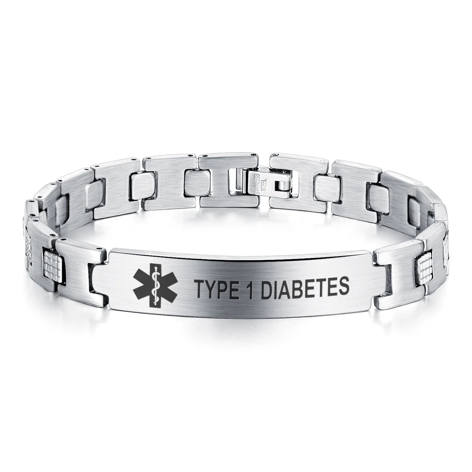 Customized Elegant Surgical Grade Steel Medical Alert ID Bracelet for Men Custom Stainless   Personalized Jewelry