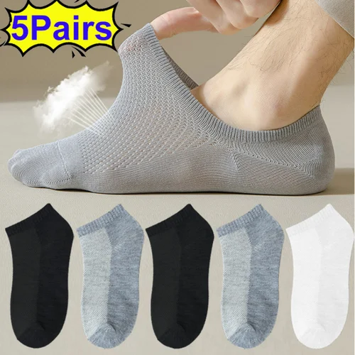 Imagen 1 del producto Calcetines tobilleros cortos de algodón para hombre y mujer, medias deportivas transpirables, suaves e informales, antibacterianas, alta calidad, primavera y verano