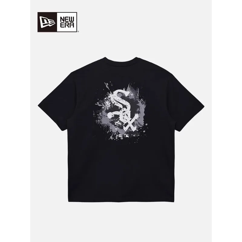 

Новая повседневная футболка с короткими рукавами и круглым вырезом с рисунком логотипа Era Mlb для мужчин и женщин