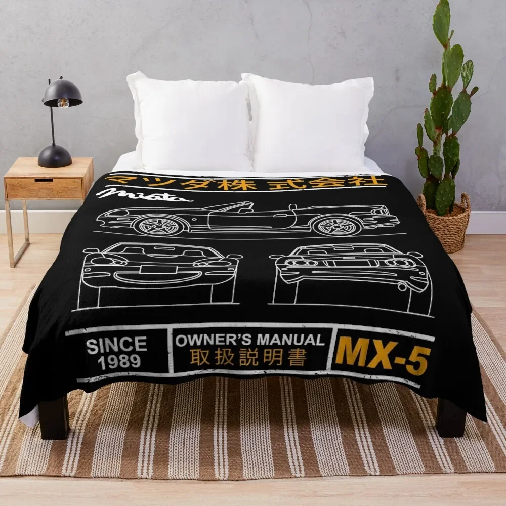 

Blueprint of the MX-5 Miata Throw Blanket Retros Comforter Blankets