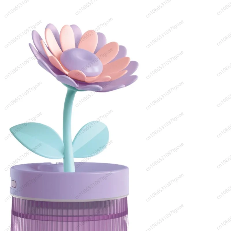 Portable Floral Mini Mist Humidifier USB Powered Quiet Desktop Spray Humidifier for Bedroom Car Office Dorm Household