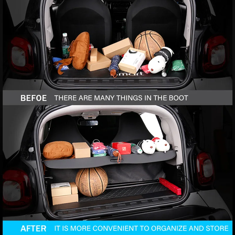 Rete Organizer Per Auto In Pelle PU Per Smart Fortwo 451 2007-2015, Multifunzionale A Scomparsa, Si Aggancia Alla Portiera Con Nano Adesivo