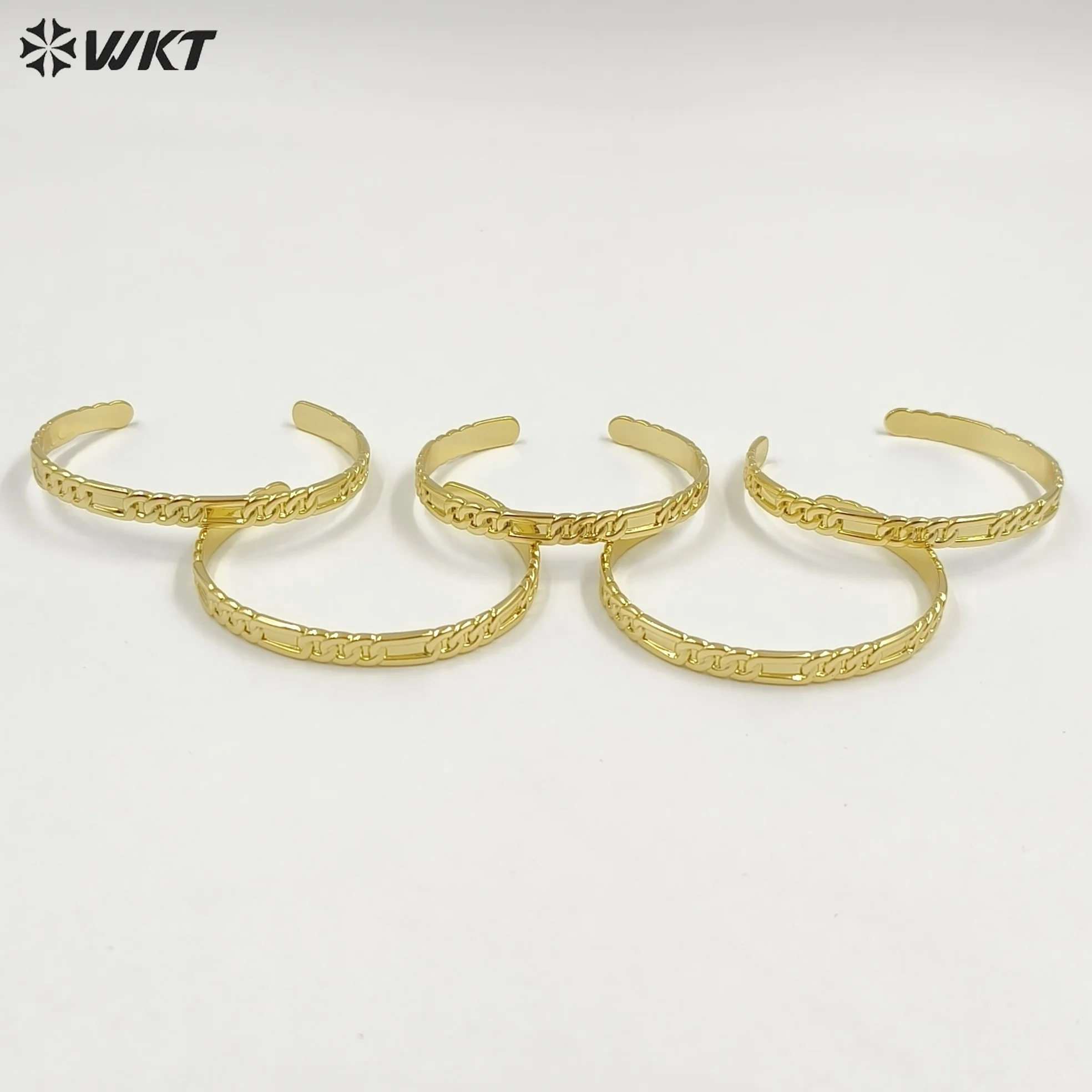​WT-JF371 Wholesale New Yellow Brass Classic Bangle Can Be Adjustable  With 18k Real Gold Plated For Women Jewelry