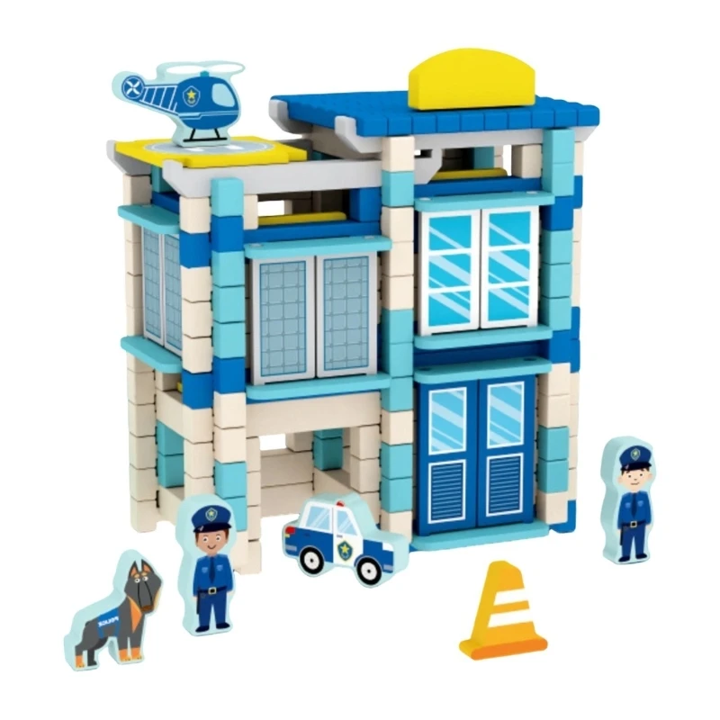 مجموعة مكعبات بناء خشبية للعب الإبداعي لعبة التراص التعليمية التي تطور المهارات الحركية الدقيقة والوعي المكاني 15UB #6