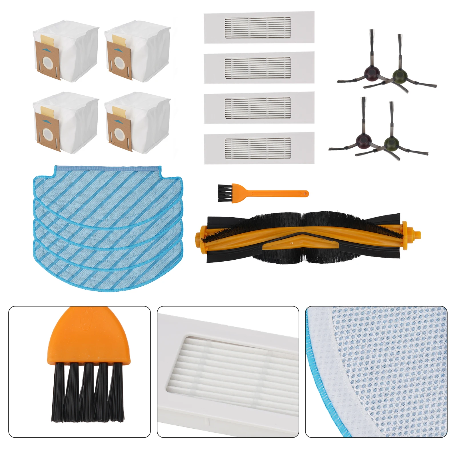 Filter Set Main Side Brush Accessories Compact Dust Bag Easy Installation Exquisite Mop Parts Repair Long Lasting