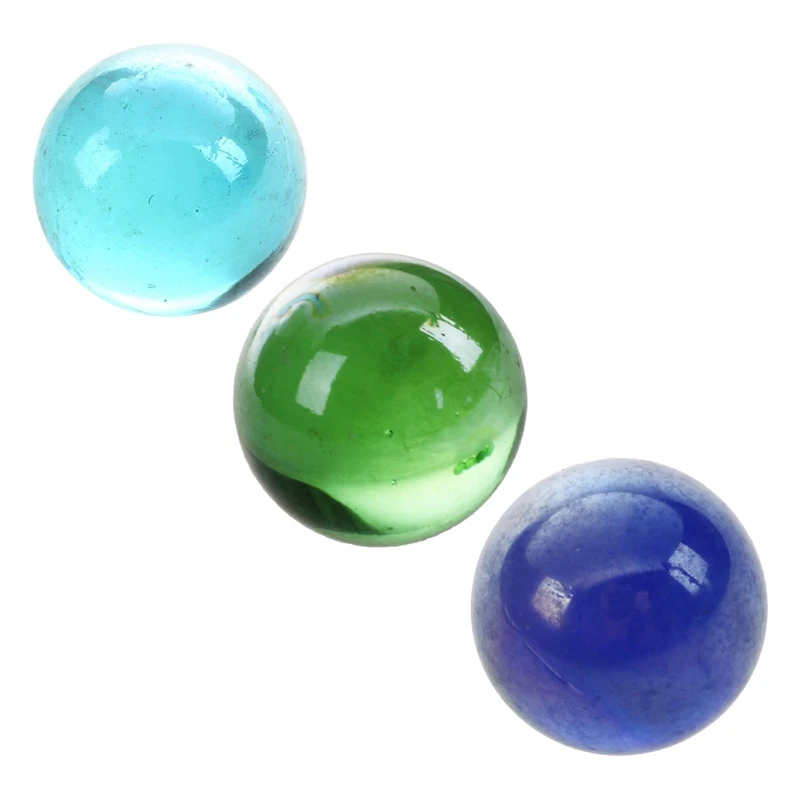 30 Pcs Marbles 16Mm Glass Marbles Knicker Glass Balls Decoration Color Nuggets Toy Green + Dark Blue + Light Blue Set