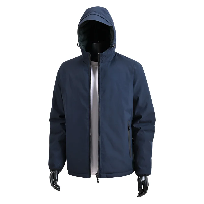 2025 Winter Man Down Coat Contrast Color Hooded Male Outerwear Long Sleeve Zipper Cold-proof Comfortable Two-sided Men Jacket