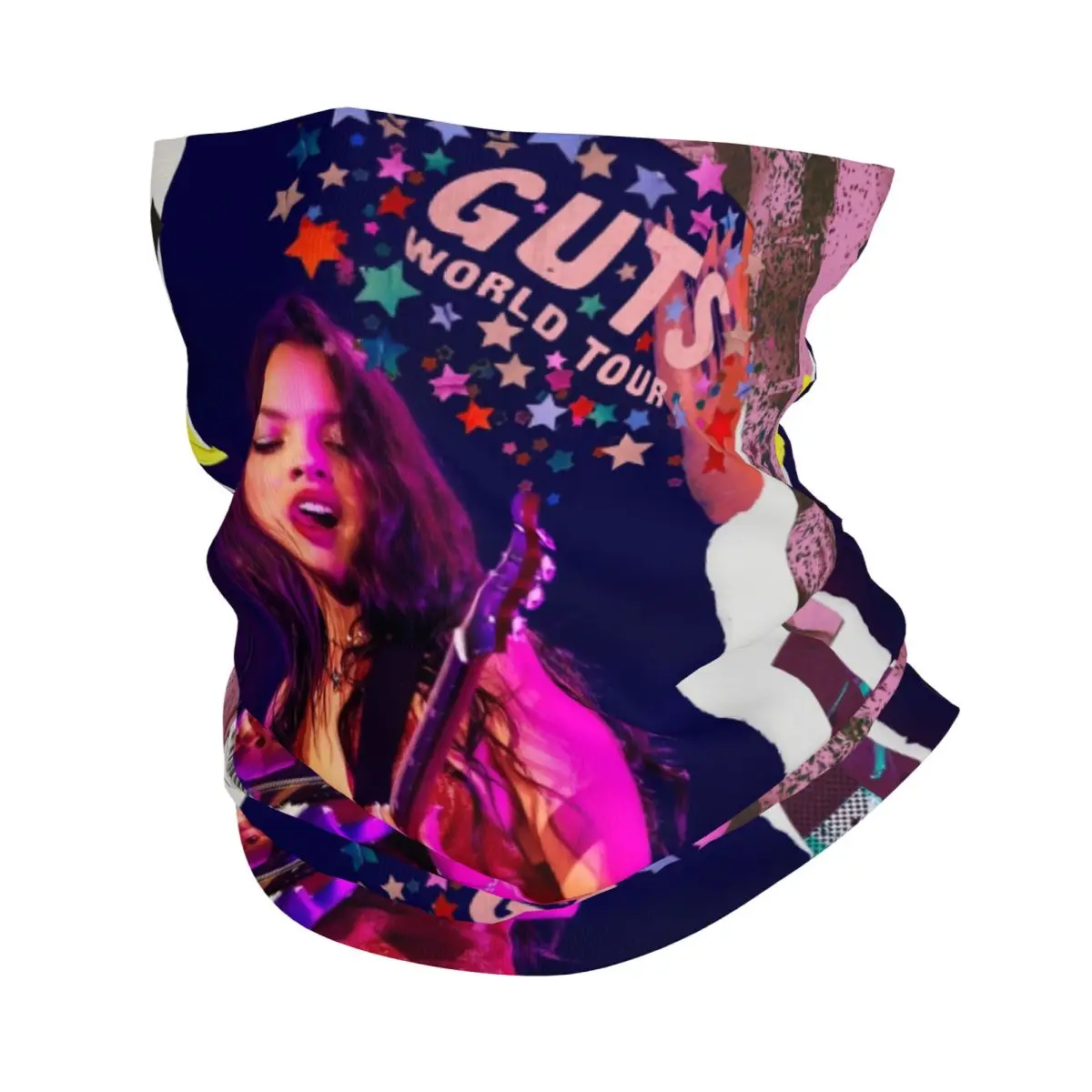 

Olivia Guts World Tour 2024 Bandana Neck Warmer Windproof Wrap Face Scarf for Ski American Singer Songwriters Gaiter Headband
