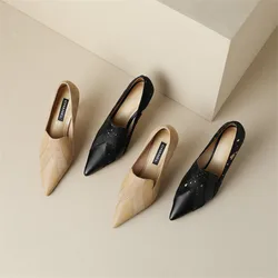 New Spring Summer Horsehair Women Shoes Fashion Pointed Toe Women Pumps High Heels Zapatos Mujer Stiletto Heels Ladies Shoes