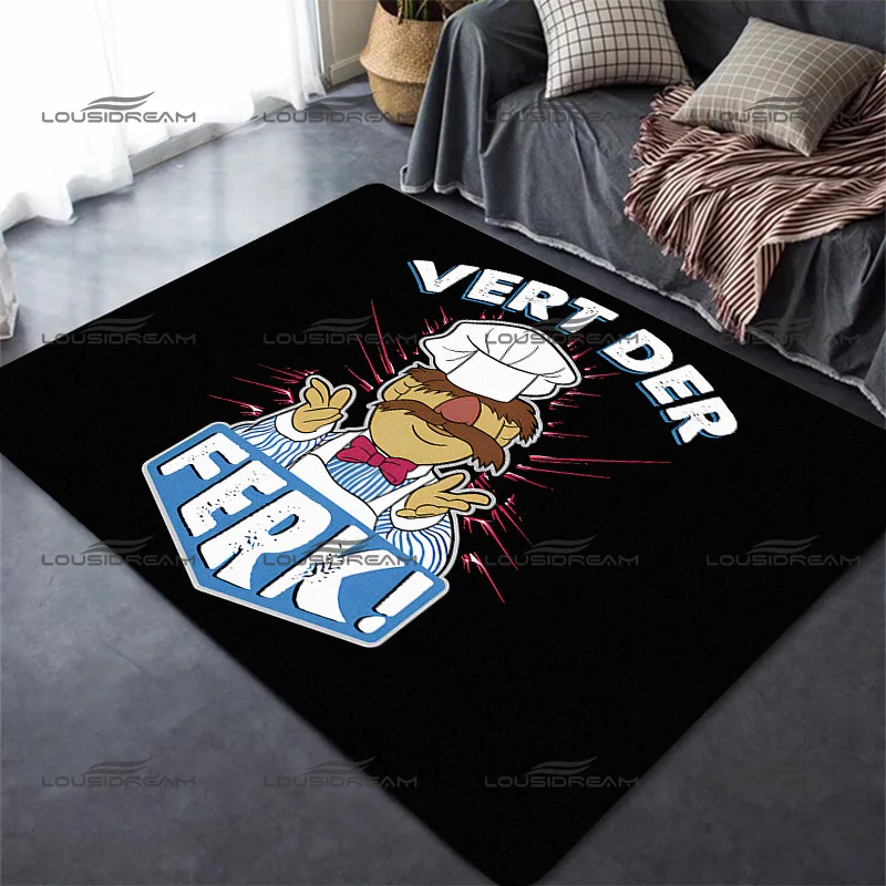 Square Flannel Swedish Chef Carpet Cute Cartoon Chef Rugs Modern Home Living Room Floor Mats Bedroom Carpet