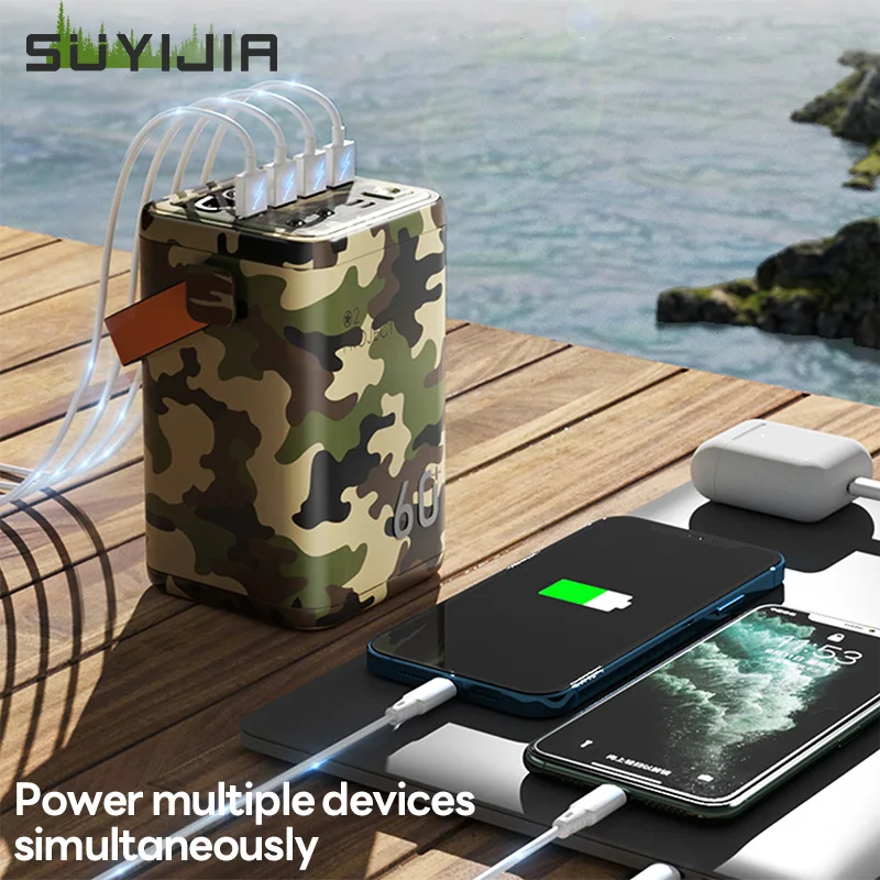 

Power Bank 60000 MAh Camouflage Style Mobile Power Charging Treasure Backup Power Charging Station Mobile Phone Portable Charger