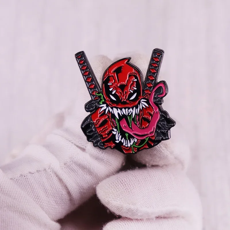 

Deadpool Disney Marvel Anime Figures Metal Badges Brooch Pin Peripheral Clothing Decoration Bag Accessories Children Toys Gifts