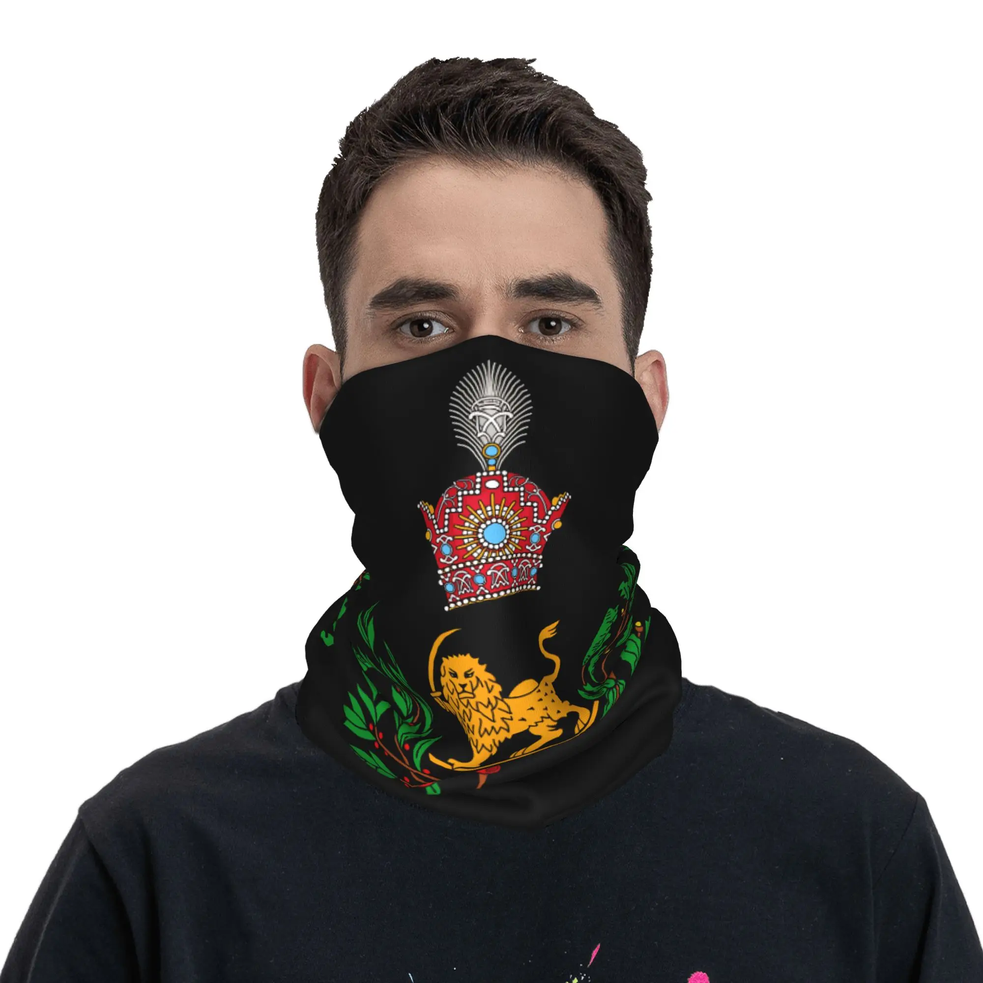 

Outdoor Sports Balaclava Imperial Coat of Arms of Iran Bicycle Mask Soft Warm Tactical Mask Funny Sun Protection Neck Gaiter