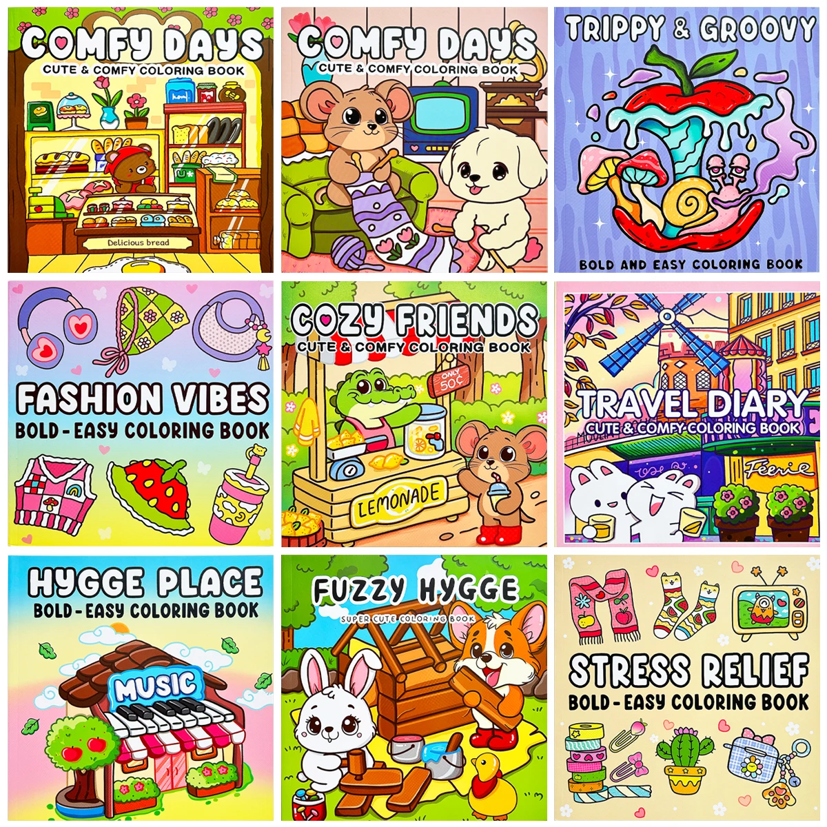 

Preschool English Coloring Book Set: Contains multiple themes, fun and stress relieving, cultivates creativity Start of school