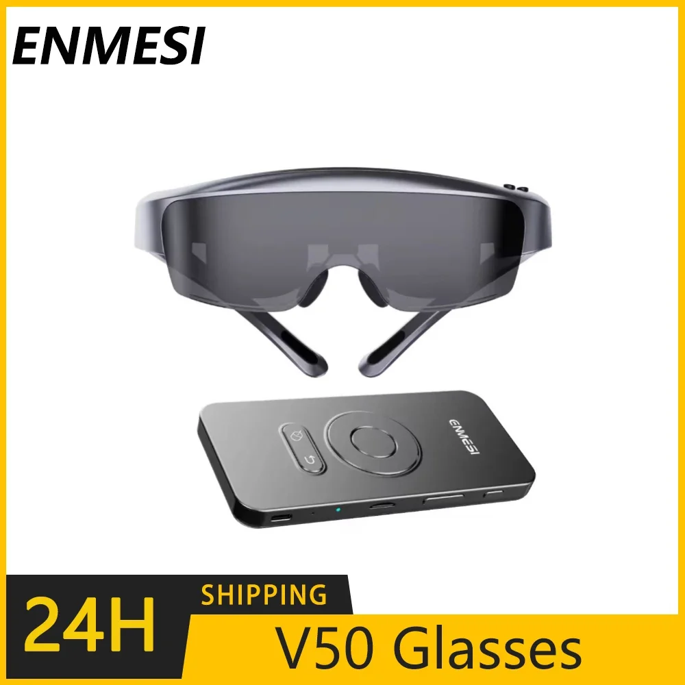 ENMESI V50 1080P HMD OLED نظارات AR عالية السطوع مع الديوبتر 400 بوصة HD شاشة عملاقة سينما خاصة