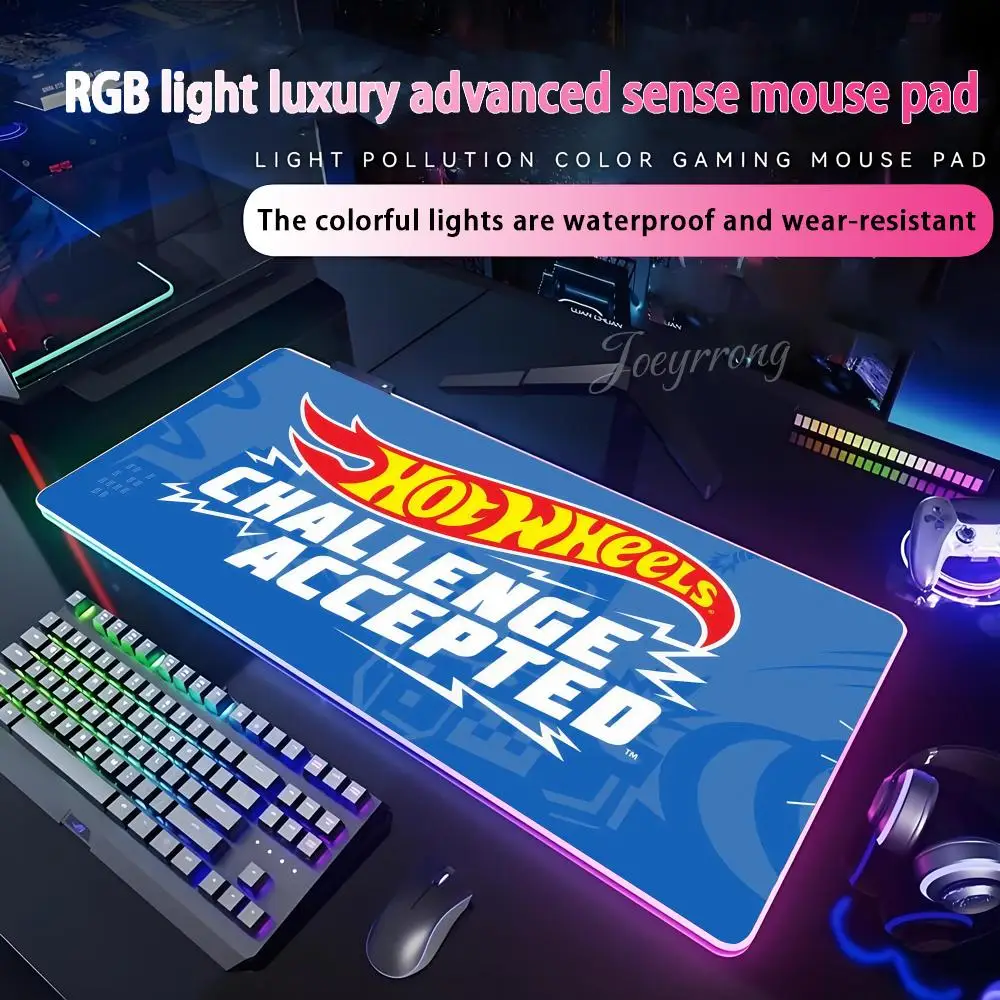 

Hot Wheels-Themed Mouse Pad RGB Mouse Pad Extended Gaming Keyboard Seven Colors LED Mats Large 1000x500mm XXL Gamer
