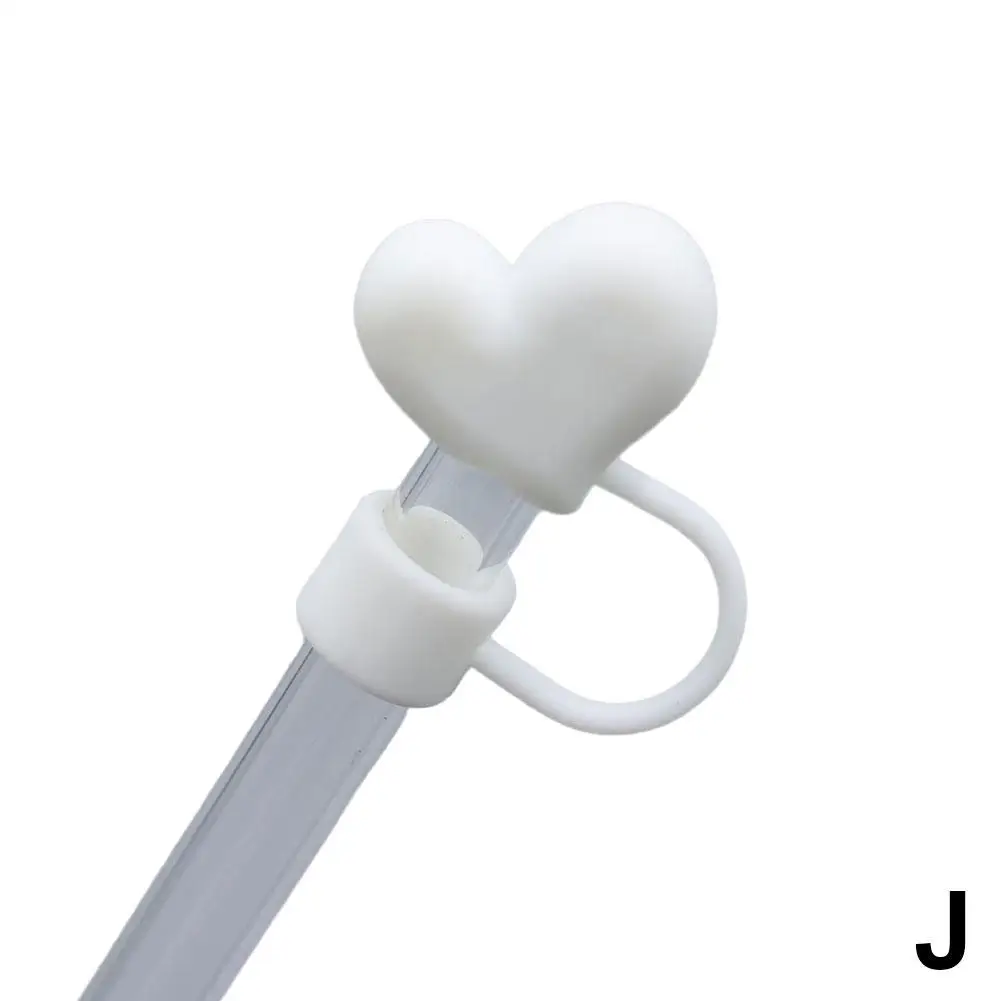 Tapa de cubierta de paja de amor, adornos de paja de silicona reutilizables para taza, cubierta de pajitas a prueba de fugas y polvo para accesorios de vaso N6s2