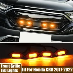 LED Car Lights 4Pcs Front Grille LED Light Safety Warning Light Harness For Honda CRV 2017-2022 Car Accessories LED Signal Lamps