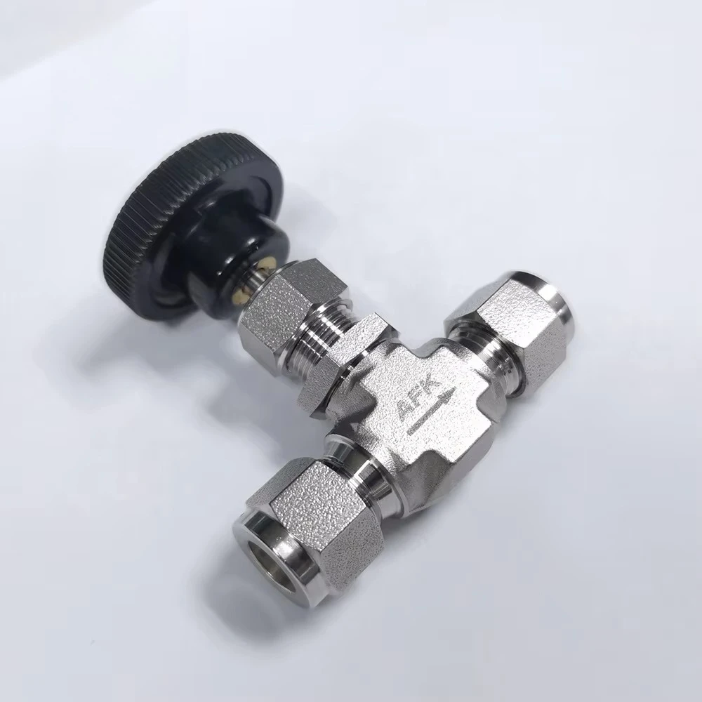 High Pressure Adjustable Needle Valve Compression Double Ferrule Tube 316 Stainless Steel