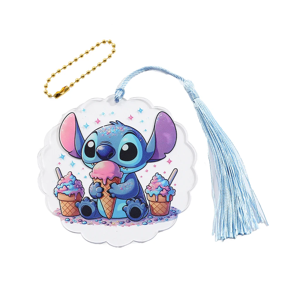 Stitch Acrylic Bookmark Tassels Page Mark Cartoon Readings Bookmark Kawaii Collect Souvenirs for Boys Girls Stationery Supplies