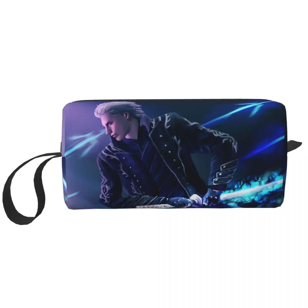 Vergil From The Devil May Cry Series Makeup Bag Cosmetic Organizer Storage Dopp Kit Toiletry for Women Beauty Travel Pencil Case