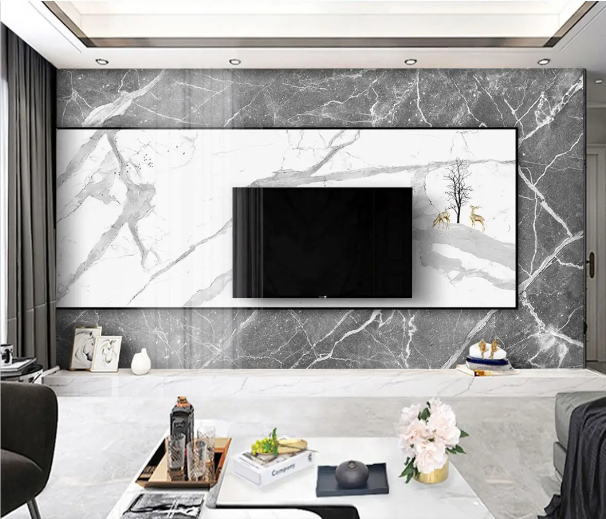 Custom modern simple marble jazz wallpapers for living room TV background wall paper dining room bedroom wallpaper 3D art mural