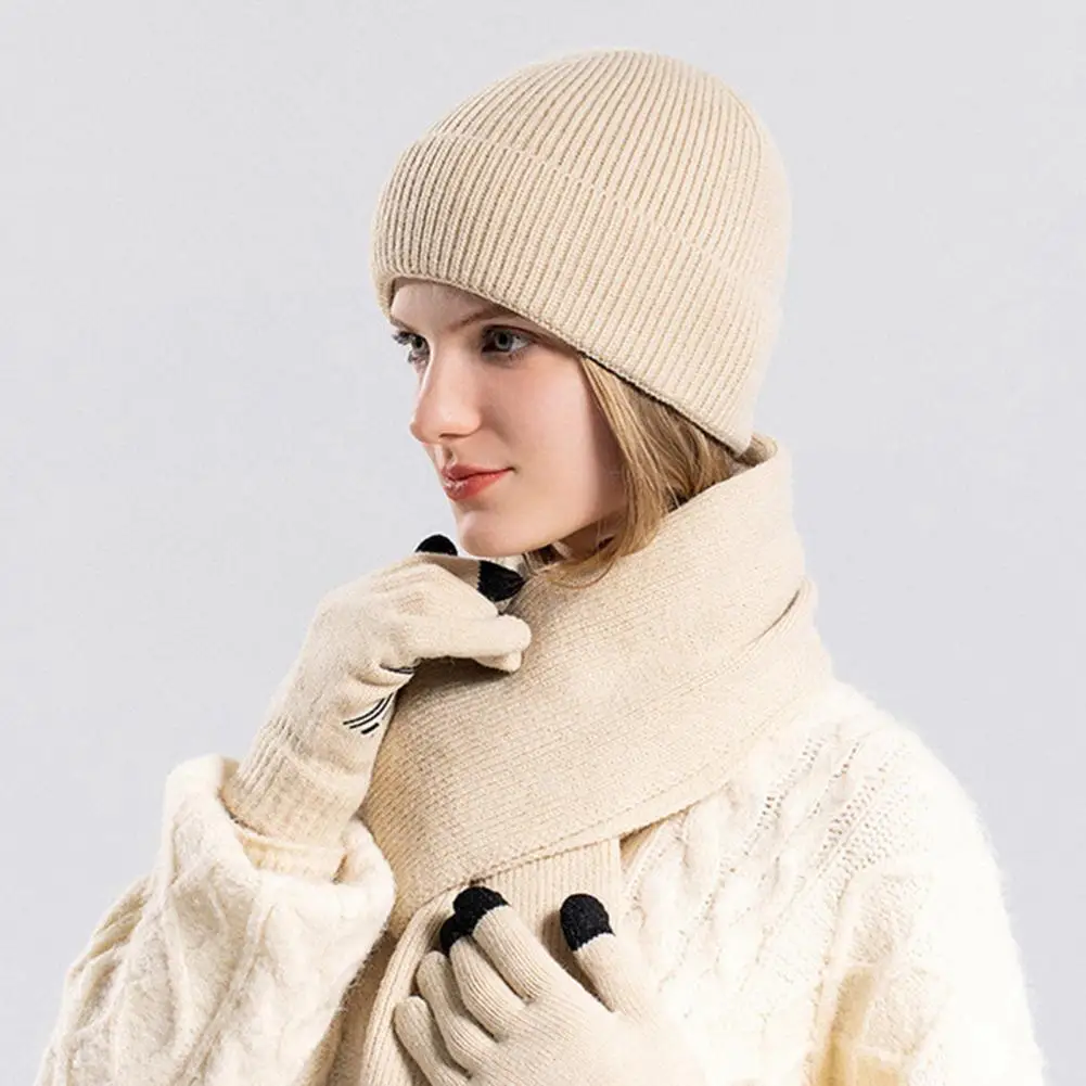 Gorro térmico acogedor gorro de punto de invierno con oreja para actividades al aire libre unisex grueso elástico apilado para esquiar para el clima