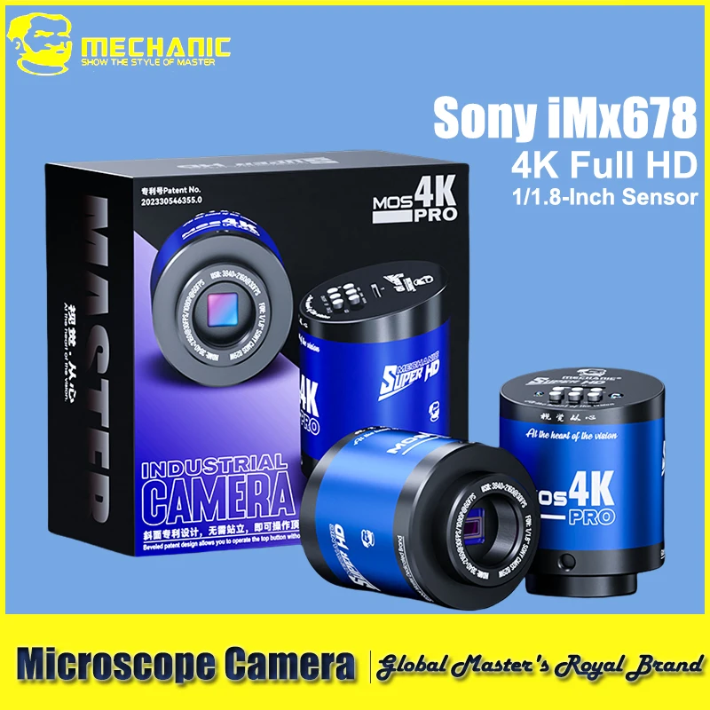 

【MECHANIC】 Камера для микроскопа MOS-4K PRO 4K Ultra HD 8,29 МП с датчиком Sony IMX678, выход Type-C, совместимость с креплением C/CS