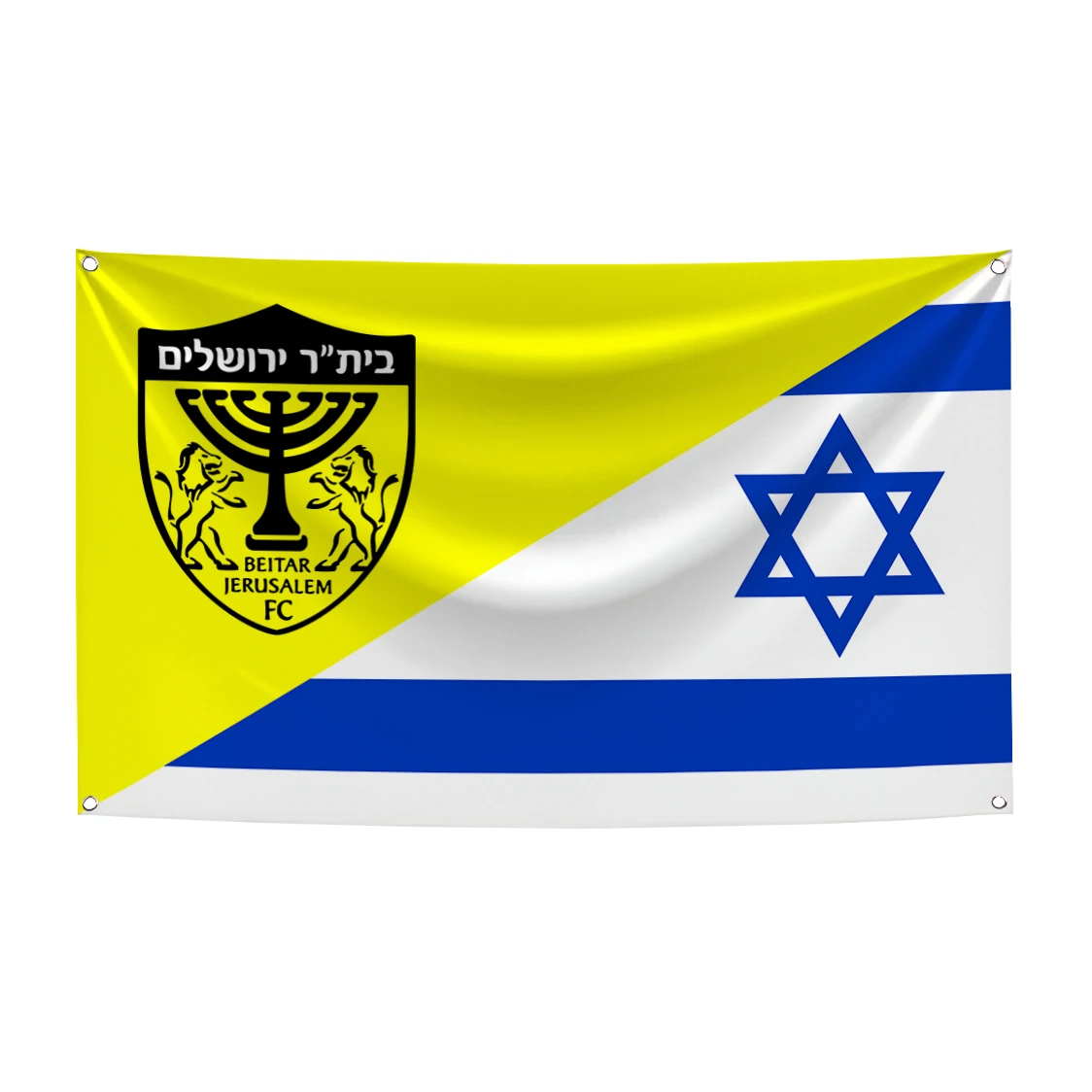 90x150cm Half FC Beitar Jerusalem Half Israel Flag Tapestry Polyester Digital Printing Banner for Wall Art Out Door Decoration
