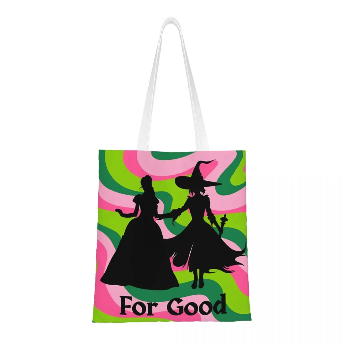 

Для Good Wicked Glinda Elphaba Ретро 70-х годов Холщовая сумка-тоут Многоразовая большая вместительная сумка для покупок для женщин Дорожные сумки