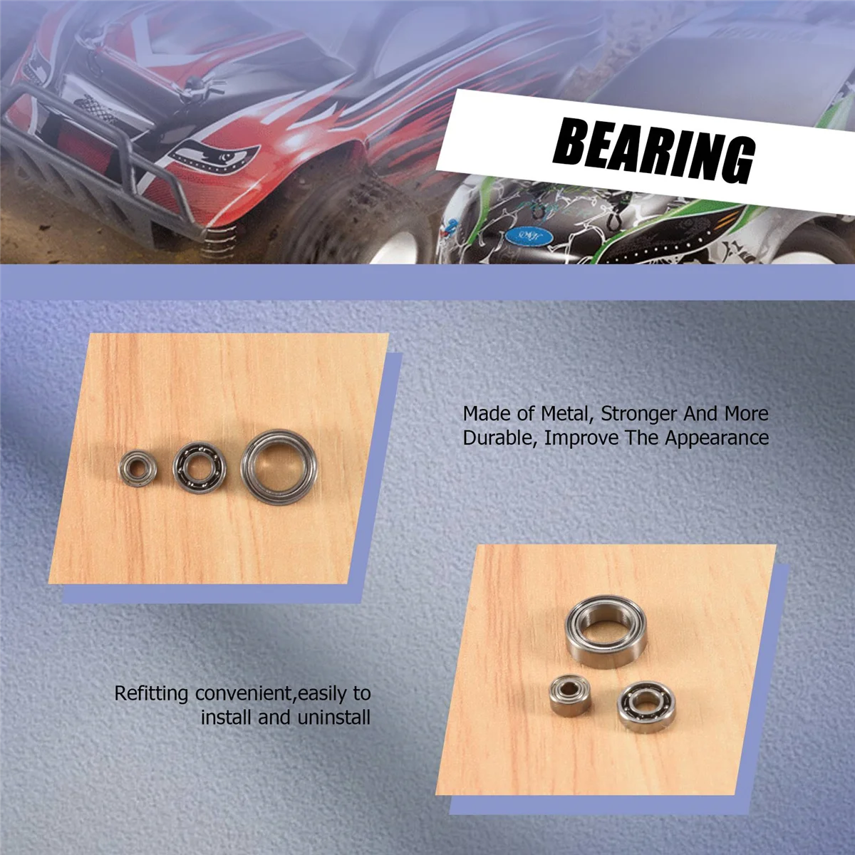 K989-07 K989-08 K989-09 Bearing Set for K969 K979 K989 K999 P929 P939 1/28 Rc Car Spare Parts Accessories