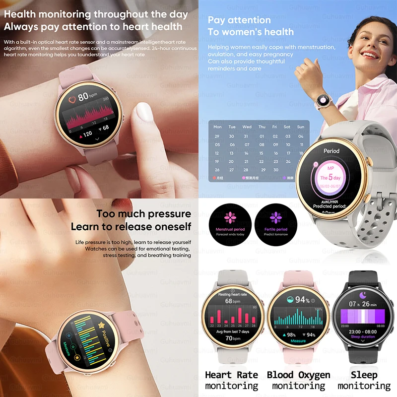 New Women Voice Bluetooth Call Smart Watch Heart Rate Monitoring Sports Smartwatches Waterproof Men Smartwatch For Samsung IOS