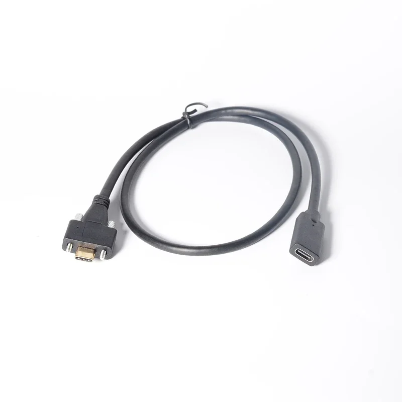 กล้องอุตสาหกรรมสกรูล็อคคู่ USB 3.1 ประเภท C ข้อมูลชายกับหญิงและสายชาร์จ 2 ฟุต Type-C สกรูคู่