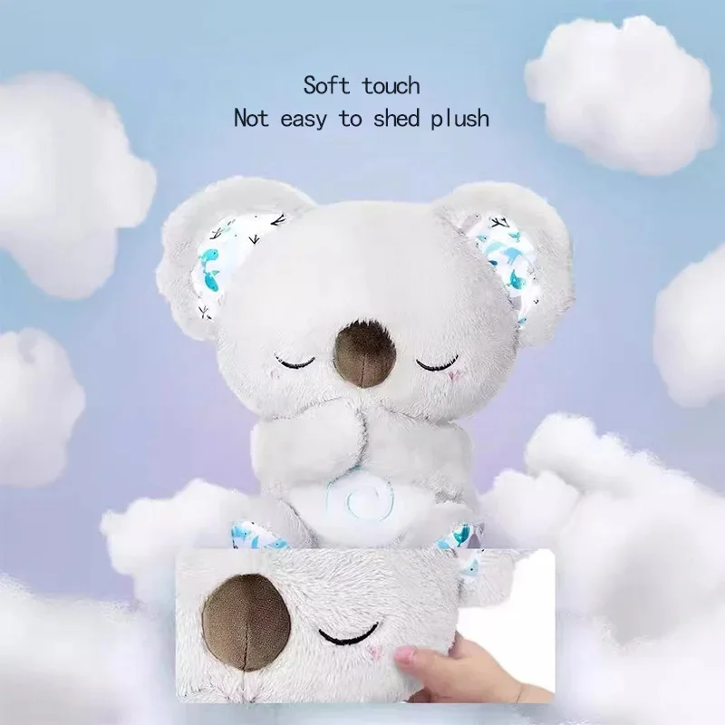 Breathing Koala Baby Soothing Plush Doll Soft Sleep And Playmate Musical Toy With Light Sound Newborn Sensory Comfortable Gifts