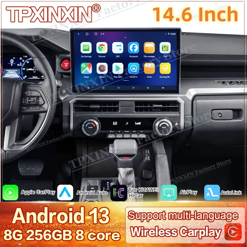 

Qualcomm For Toyota Tacoma 4 Runner 2024 2025 Radio Android Auto Multimedia Navigation Stereo Receiver Car Intelligent Head Unit