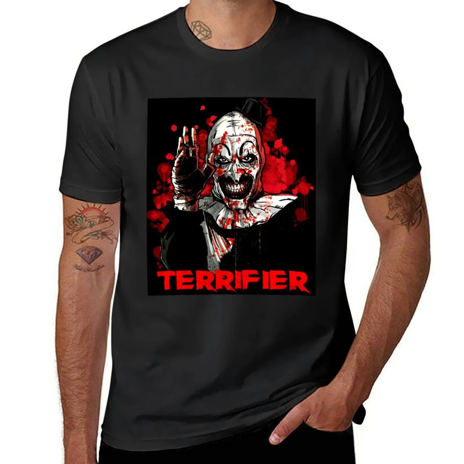 

Great Model Terrifier Movie Horror Art The Clown Awesome For Movie Fan T-Shirt Blouse shirts graphic tees mens tall t shirts