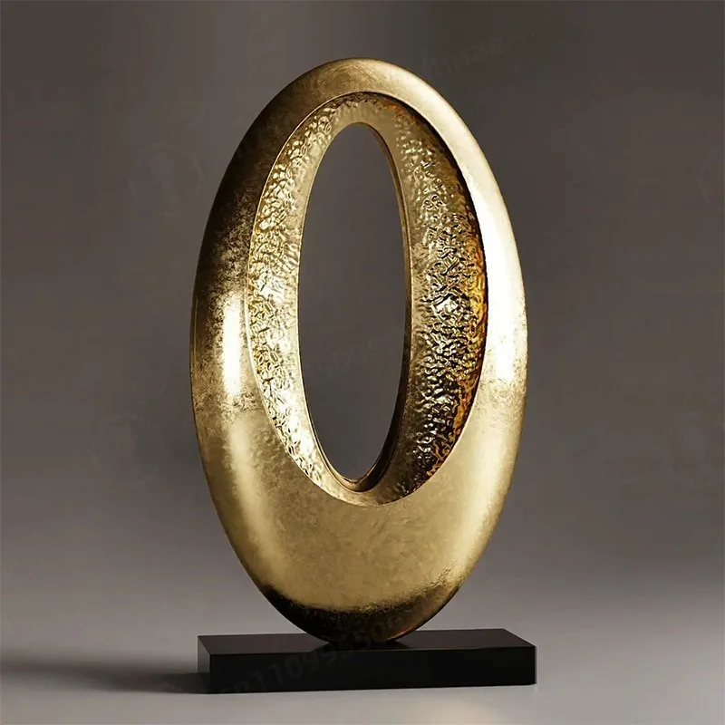 Light Luxury Abstract Fiberglass Sculpture Home Ornaments For Lobby Living Room Sales Office Decor Five Points Short Description