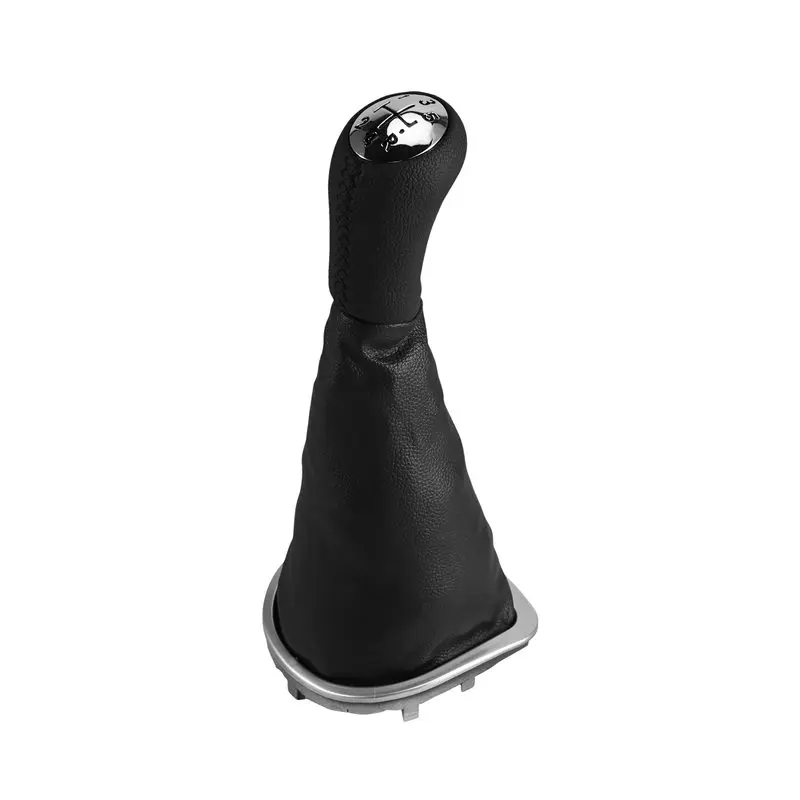 Exquisite Gear Knob 5 Gears For Renault Clio 3III 2005-2012 Gear Lever With Gear Stick Cuff 8200379961 Chrome Handball Black Lin