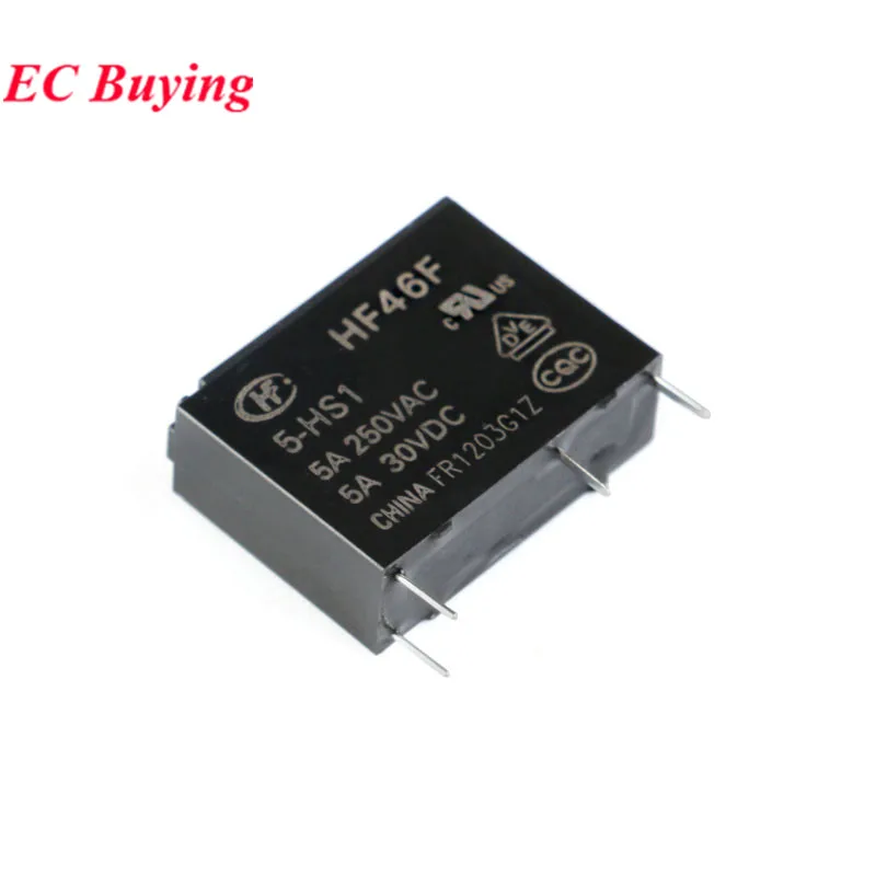 10Pcs/1pc HF46F Relay HF46F-005-HS1 HF46F-012-HS1 HF46F-024-HS1 4PIN 5A DC 5V 12V 24V Power Relays Rele Relais G5NB ALDP112