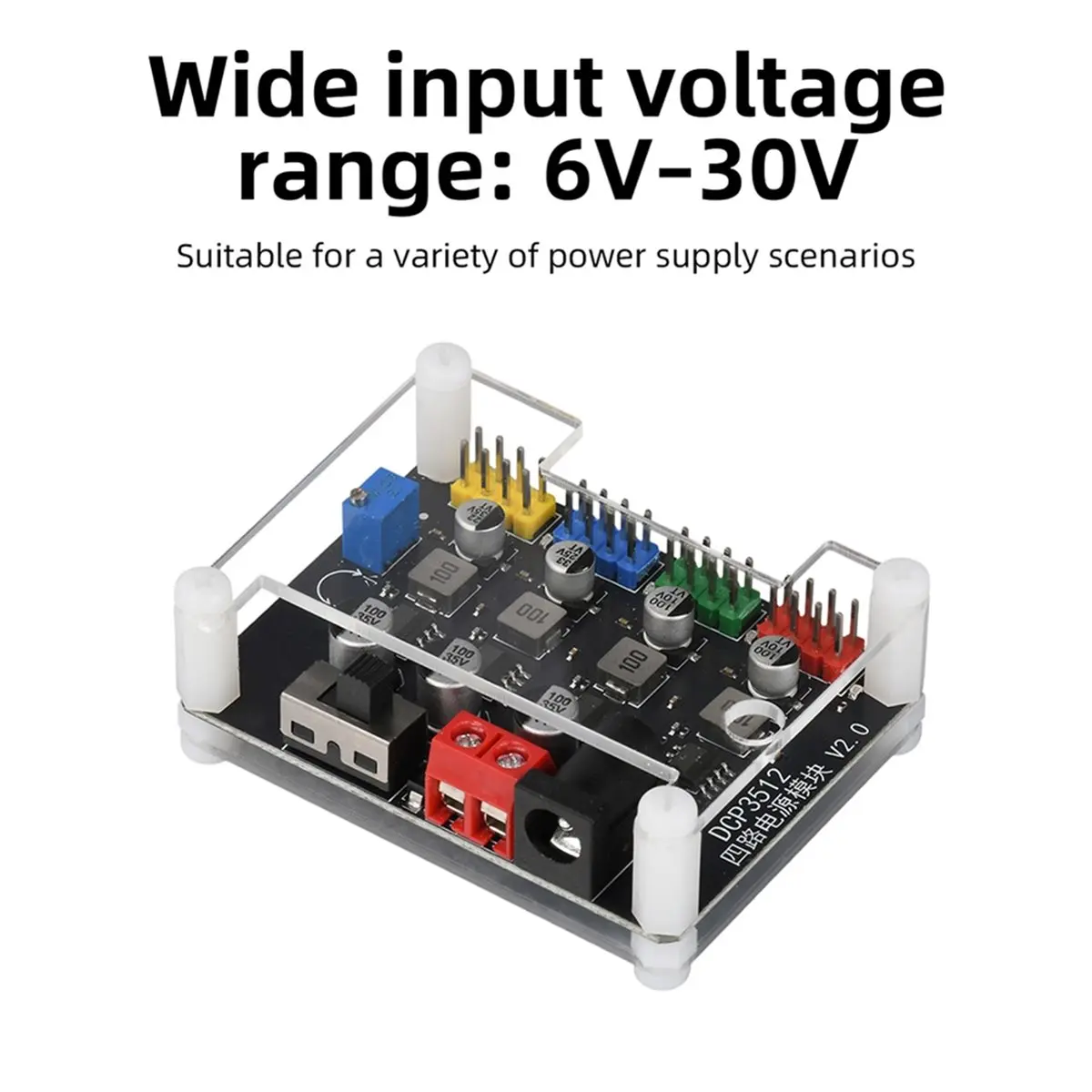 AA19 DCP3512 4-Channel DC-DC Buck Converter Module 6V-30V to 0.9V-29.6V for Electronic Test Conversion Modul