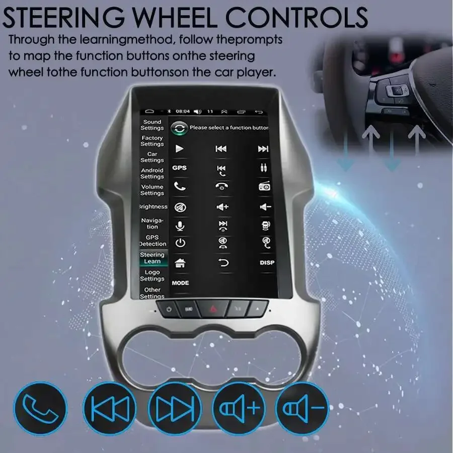 

12,1-дюймовый Android 13 для Ford Ranger F250 2008-2014, автомобильное радио, беспроводной Carplay-плеер, GPS-навигация, мультимедийное головное устройство, стереосистема