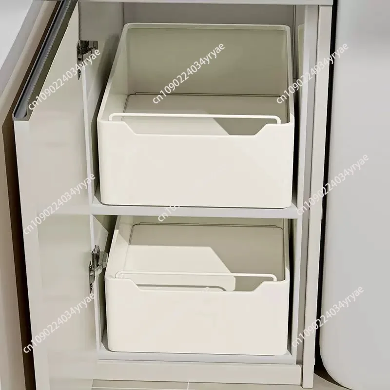 Kitchen lower sink rack Multifunctional storage rack Seasoning rack Pot cabinet Pull basket Pull type layered shelf
