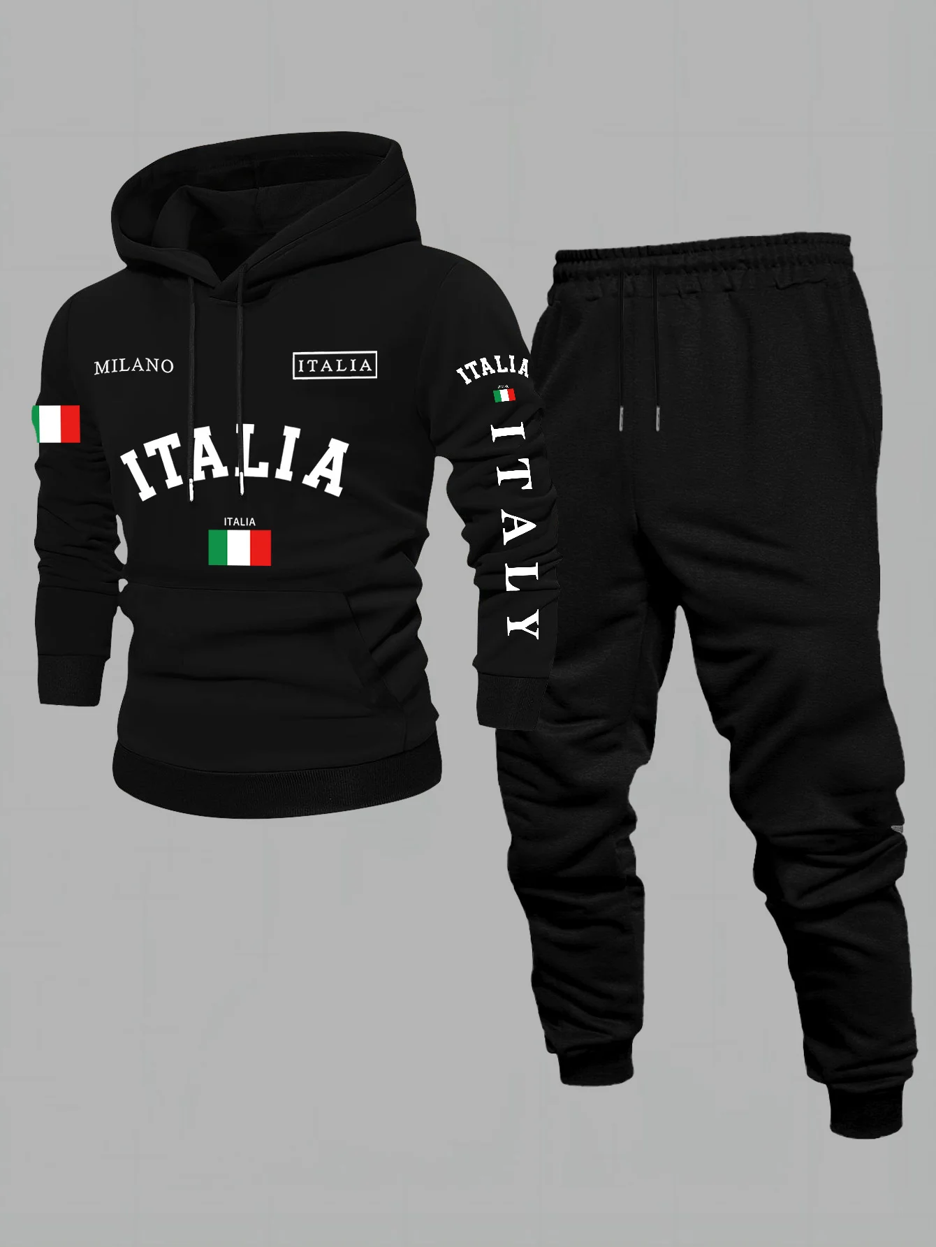 Men Men New Streetwear Graphic Print Hooded Sweatshirt & Sports Pants 2‑Pcs Set, Spring Autumn Athletic Casual Jogging Suit - Aliexpress Deal