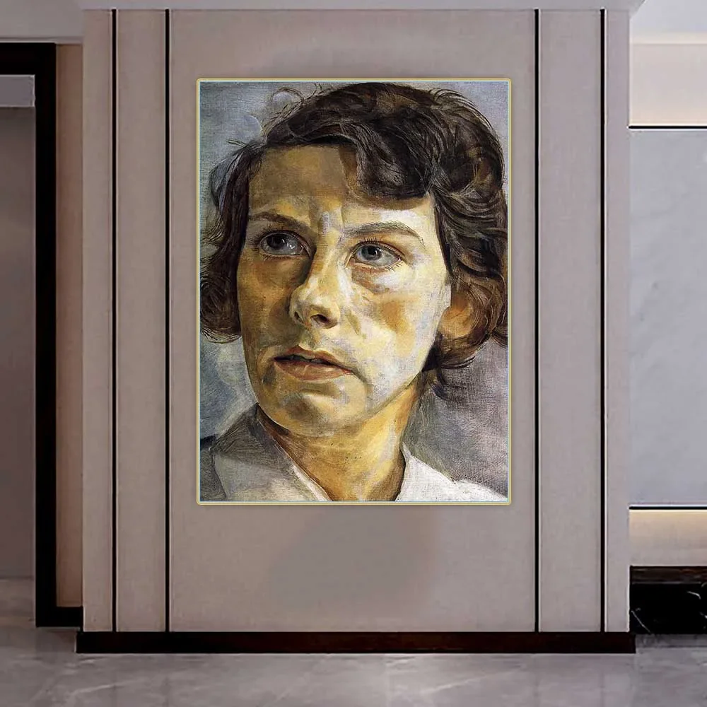 Lucian Freud "Retrato de Lady Elizabeth Cavendish", lienzo artístico, pintura al óleo, obra de arte estética, imagen decorativa para el hogar