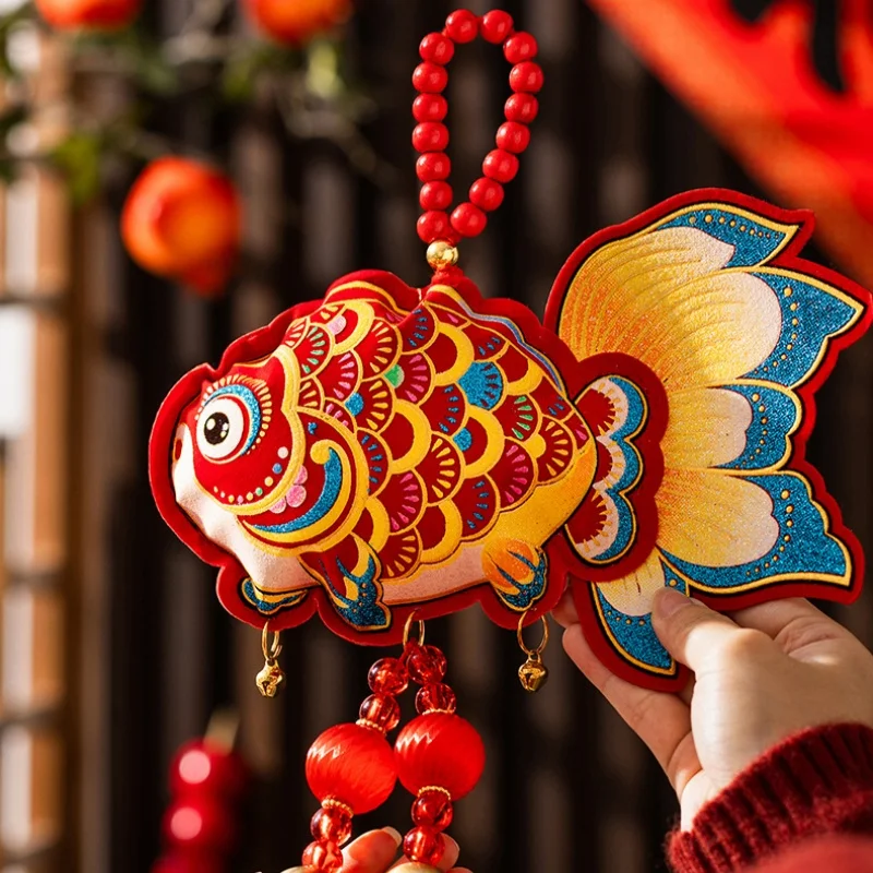 2026 الحصان العام تصميم جديد ديكور لمدخل غرفة المعيشة-حقيبة محظوظة معلقة باقة لجو السنة الصينية الجديدة ديكور المشهد