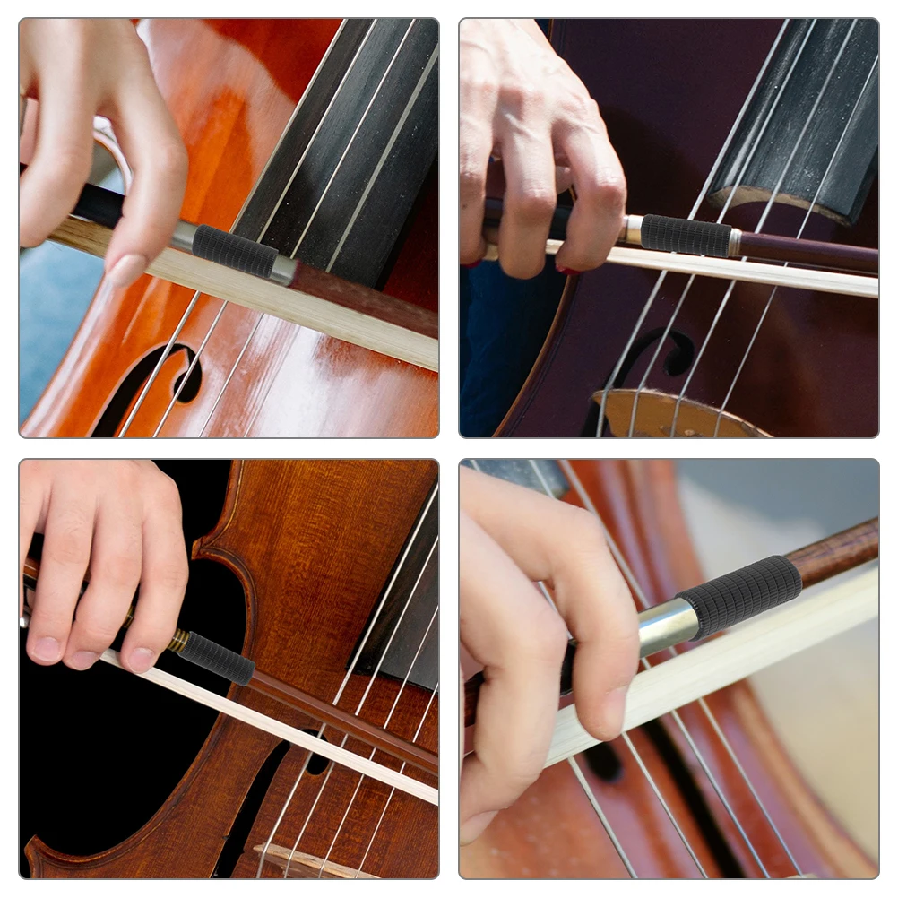 

4 Pcs Bow Grip Violin Tool for Beginner Skin Accessories Bass Instrument Rubber Parts and Holder Helper